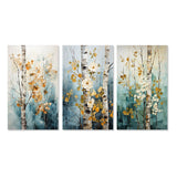 Floral Wall Art Set - Birch Woods Whispering Winds V - 3 Pieces