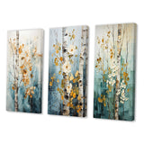 Floral Wall Art Set - Birch Woods Whispering Winds V - 3 Pieces