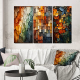 Transitional Canvas Wall Art Set - Hardedge Art Earthy Euphony III - 3 Pieces