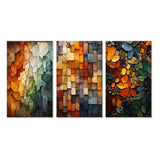 Transitional Canvas Wall Art Set - Hardedge Art Earthy Euphony III - 3 Pieces