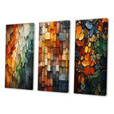 Transitional Canvas Wall Art Set - Hardedge Art Earthy Euphony III - 3 Pieces