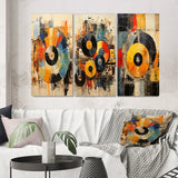 Modern Canvas Wall Art Set of 3 - Vinyl Record Retro Vinyl