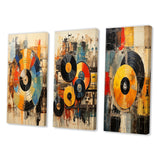 Modern Canvas Wall Art Set of 3 - Vinyl Record Retro Vinyl