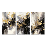 Transitional Wall Art Set - Gold And Grey Fluid Fusion III - 3 Pieces