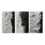 Modern Wall Art Canvas Set - White And Black Tranquility Unleashed - 3 Pieces
