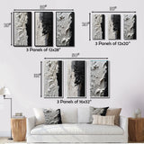 Modern Wall Art Canvas Set - White And Black Tranquility Unleashed - 3 Pieces