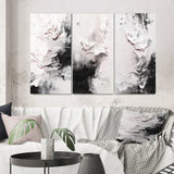 Abstract Painting Wall Art Canvas Set - White Twist Watercolor - 3 Pieces
