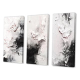 Abstract Painting Wall Art Canvas Set - White Twist Watercolor - 3 Pieces