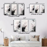 Abstract Painting Wall Art Canvas Set - White Twist Watercolor - 3 Pieces