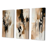 Abstract Canvas Wall Art Set of 3- Brown Mindful Abstraction
