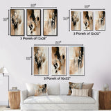 Abstract Canvas Wall Art Set of 3- Brown Mindful Abstraction