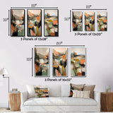 Abstract Painting Wall Art Set - Green And Beige Transcending Reality III - 3 Pieces