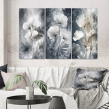 Floral Leaves Wall Art Canvas Set - Tropical_Palm_Art_For_Ginkgo Art - 3 Pieces