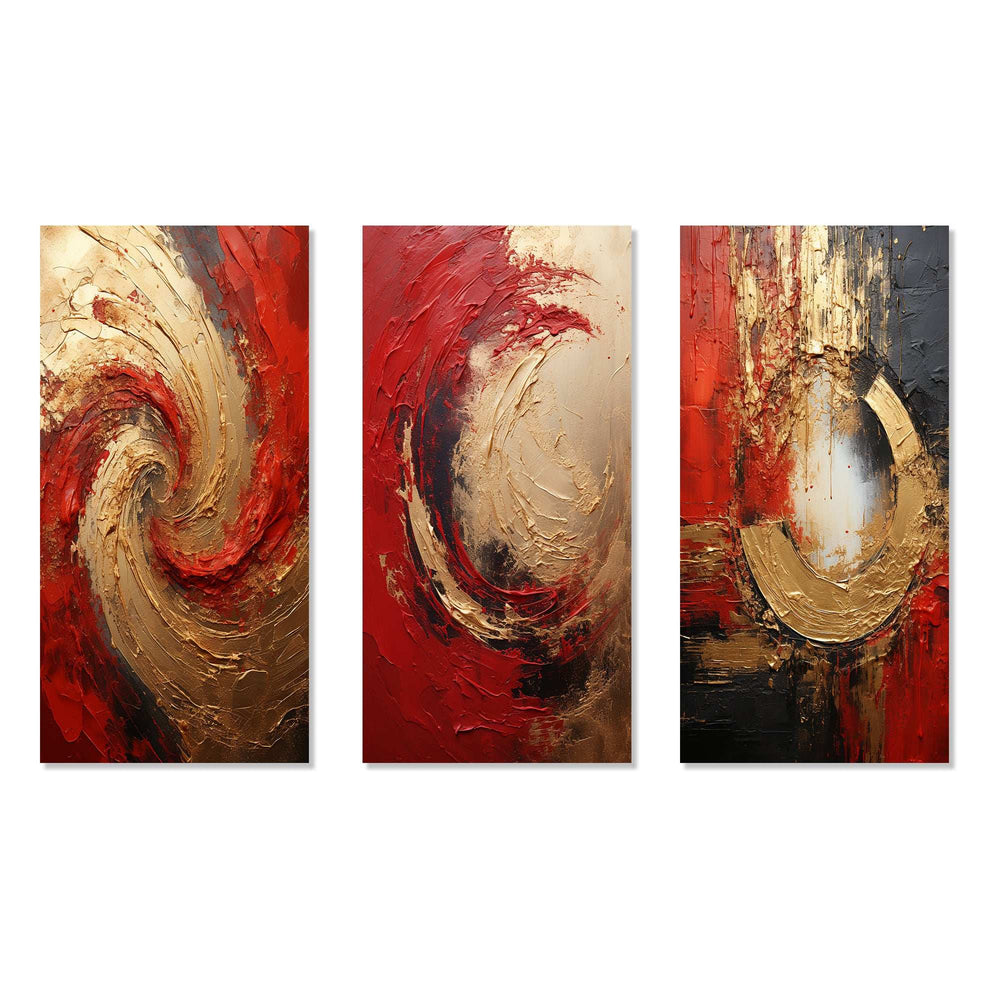 Red Gold Fusion Spiral - Multi-Panels