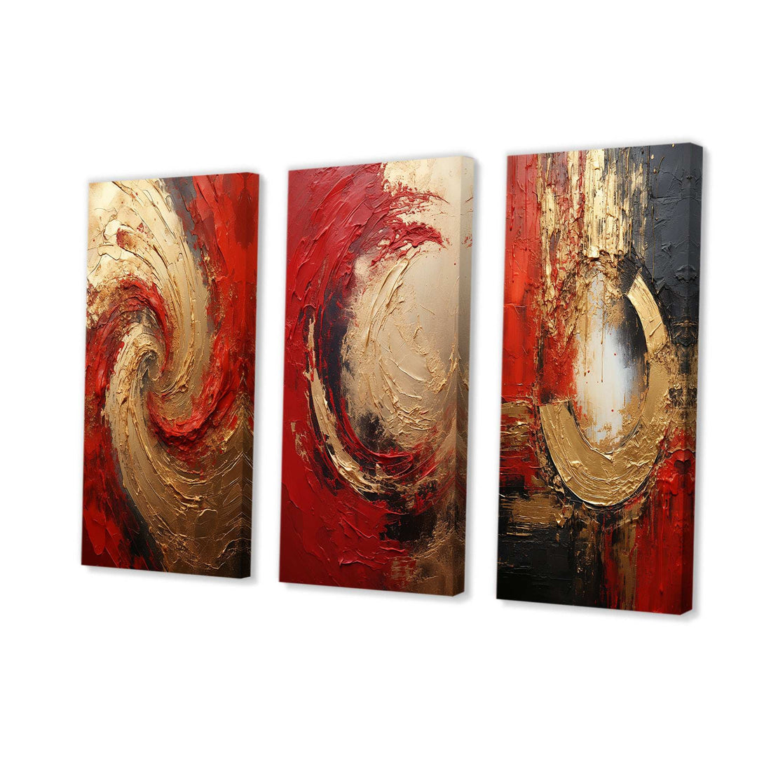 Red Gold Fusion Spiral - Multi-Panels