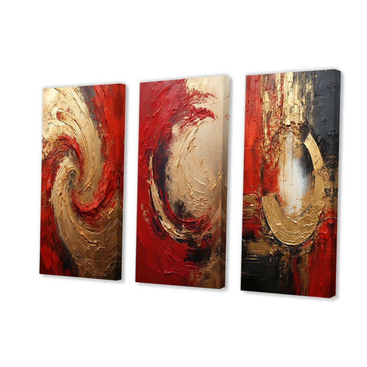 Red Gold Fusion Spiral - Multi-Panels
