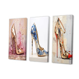 Fashion High Heels Canvas Wall Art - Fashion Chic High Heel - 3 Pieces