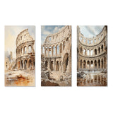 Traditional Canvas Wall Art Set - Italian Colosseum Memory - 2 Pieces