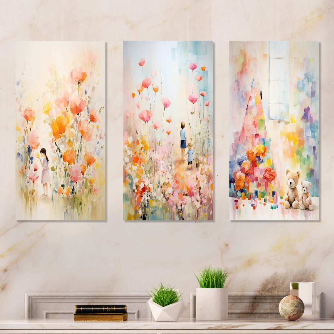 Whimsical Kids Floral Haven I - Multi-Panels