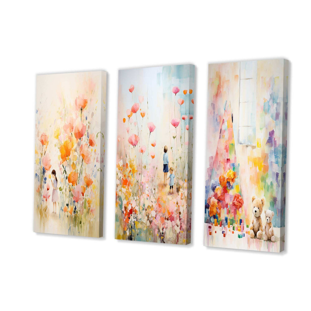 Whimsical Kids Floral Haven I - Multi-Panels