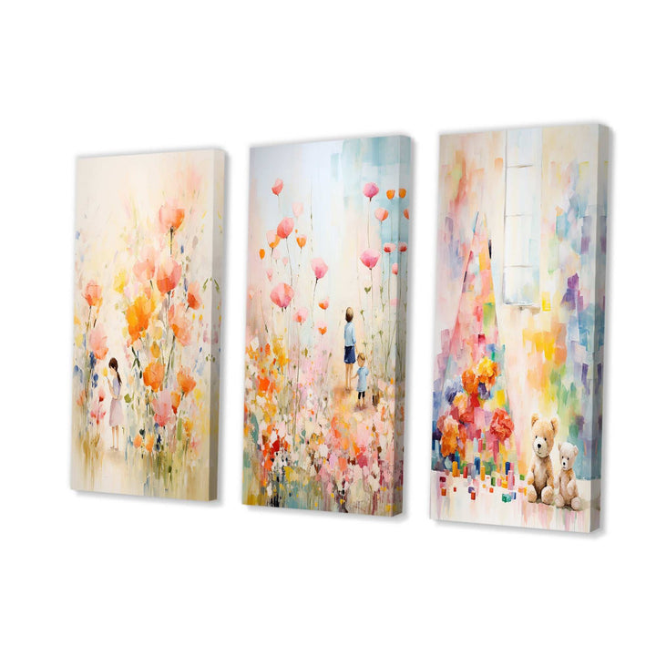 Whimsical Kids Floral Haven I - Multi-Panels
