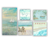 Coastal Canvas Wall Art Set of 5- Coastal and Beach Collection