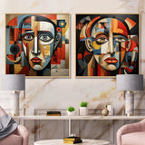 Modern Wall Art Set - Pablo Picasso Cubism Portrait I - 2 Pieces