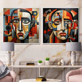 Modern Wall Art Set - Pablo Picasso Cubism Portrait I - 2 Pieces