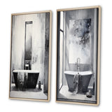 Traditional Canvas Wall Art Set - Bathroom Minimalist Elegance I - 2 Pieces