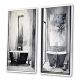 Traditional Canvas Wall Art Set - Bathroom Minimalist Elegance I - 2 Pieces