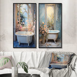 Bathroom Canvas Wall Art - Bathroom Oasis I - 2 Pieces