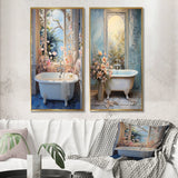 Bathroom Canvas Wall Art - Bathroom Oasis I - 2 Pieces
