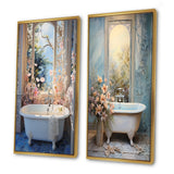 Bathroom Canvas Wall Art - Bathroom Oasis I - 2 Pieces