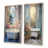 Bathroom Canvas Wall Art - Bathroom Oasis I - 2 Pieces