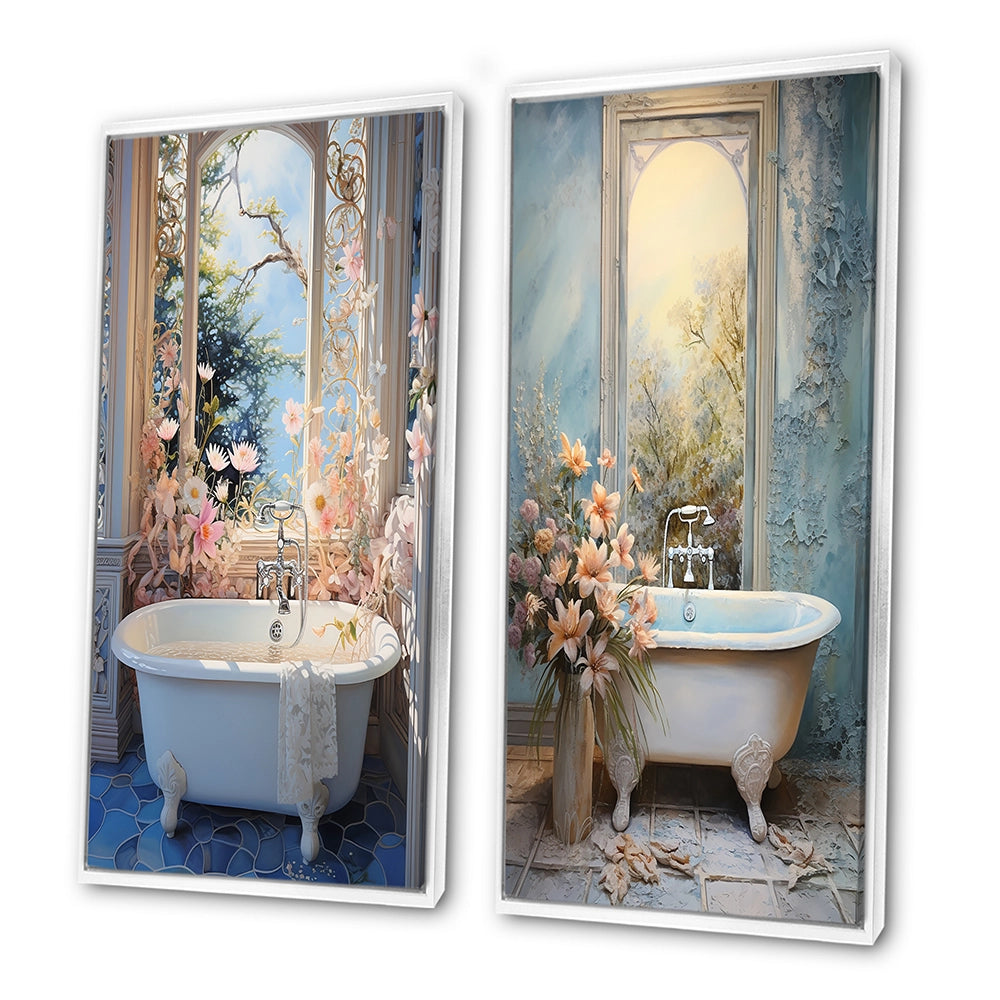 Bathroom Canvas Wall Art - Bathroom Oasis I - 2 Pieces