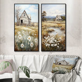 Farm Wall Art Canvas Set - Farmhouse Quiet Retreat II - 2 Pieces