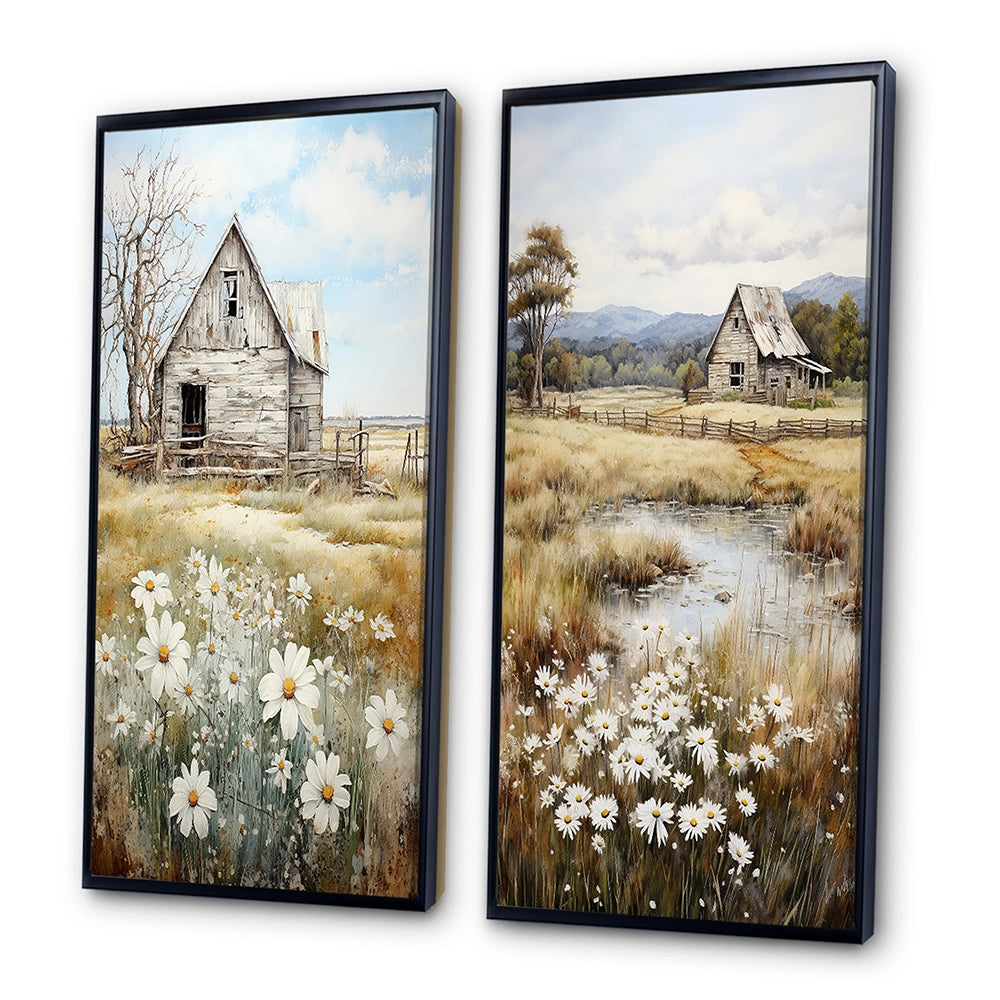 Farm Wall Art Canvas Set - Farmhouse Quiet Retreat II - 2 Pieces