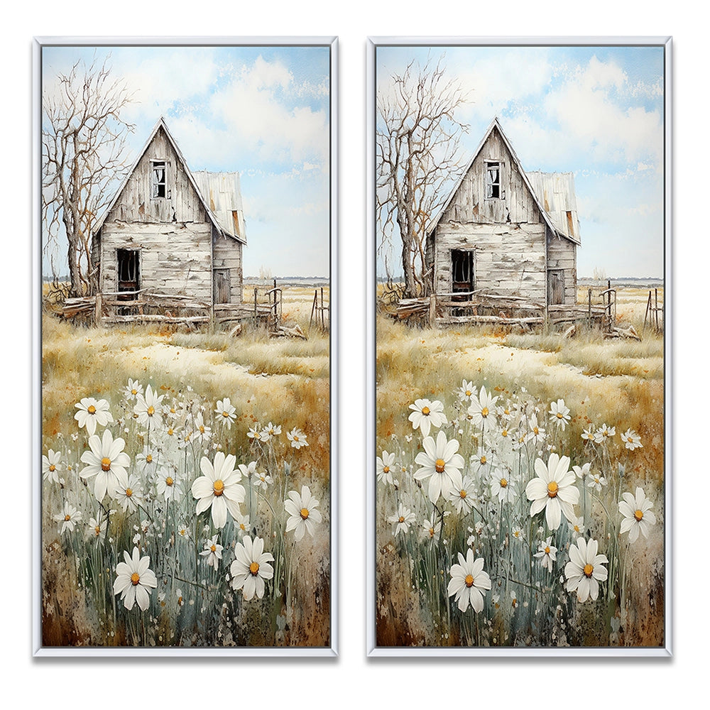 Farm Wall Art Canvas Set - Farmhouse Quiet Retreat II - 2 Pieces