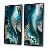 Abstract Marble Wall Art Set - Abstract Geode Turquoise - 2 Pieces