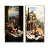 Traditional Wall Art Canvas Set - Italian Wine Savory Journey - 2 Pieces