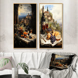 Traditional Wall Art Canvas Set - Italian Wine Savory Journey - 2 Pieces