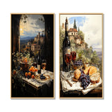 Traditional Wall Art Canvas Set - Italian Wine Savory Journey - 2 Pieces