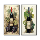 France Wall Art Canvas Set - French Red Wine Bordeaux Bounty - 2 Pieces