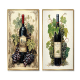 France Wall Art Canvas Set - French Red Wine Bordeaux Bounty - 2 Pieces