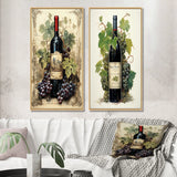France Wall Art Canvas Set - French Red Wine Bordeaux Bounty - 2 Pieces