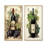 France Wall Art Canvas Set - French Red Wine Bordeaux Bounty - 2 Pieces