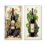 France Wall Art Canvas Set - French Red Wine Bordeaux Bounty - 2 Pieces