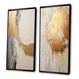 Modern Canvas Wall Art Set of 2 - Gold And Beige Paint Fusion