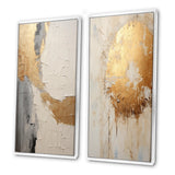 Modern Canvas Wall Art Set of 2 - Gold And Beige Paint Fusion
