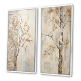 Traditional Wall Art Set - Minimalism Beige Sycamore Tree Solitude - 2 Pieces